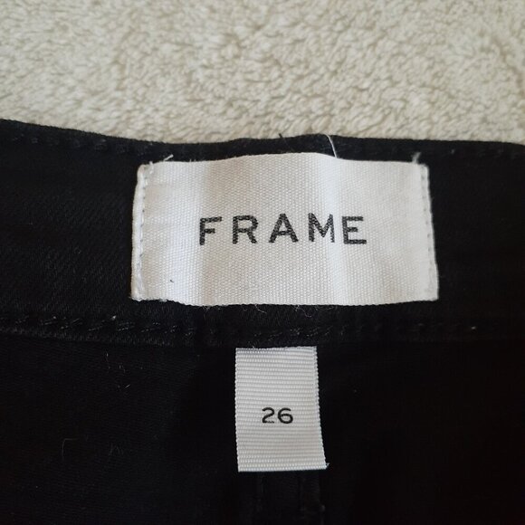 Frame Women's Size 26 Black Film Noir Le Skinny de Jeanne Crop Jeans - Picture 6 of 16